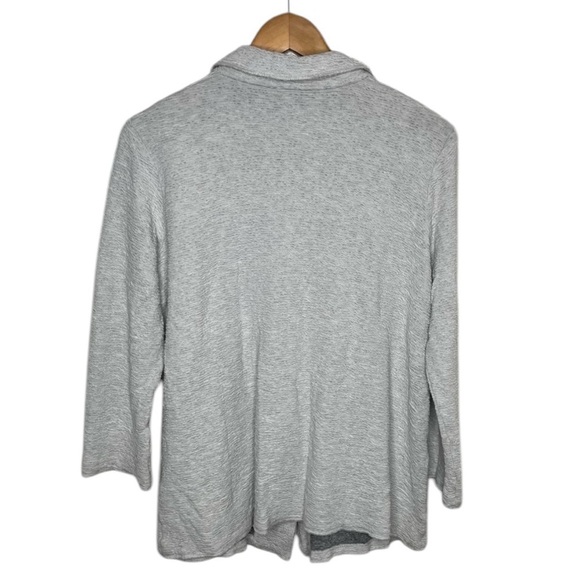 Eileen Fisher White Grey Crinkle Single Button Jacket Blazer Women Size M - Picture 4 of 4